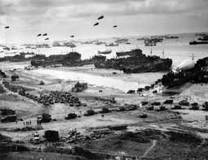 Allied forces on Normandy beach