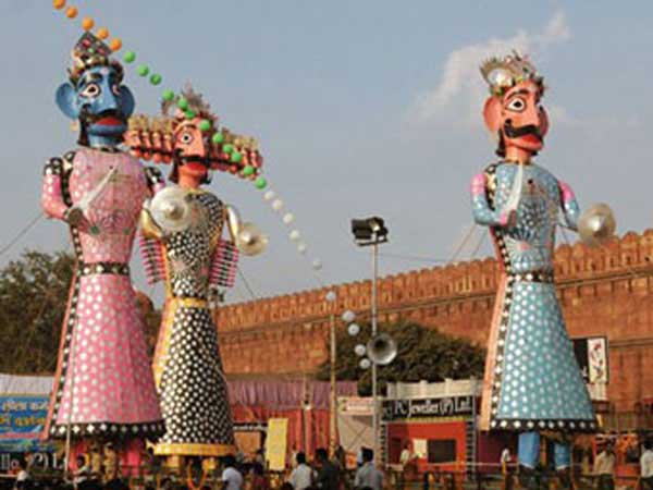 Dussehra celebrations with Lord Rama prevailing over the Demon Ravana.