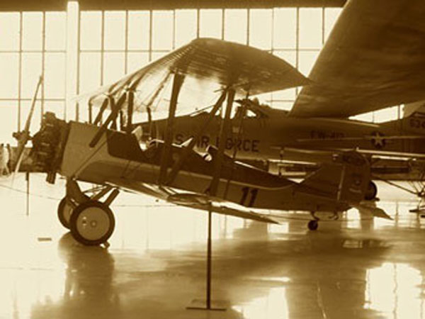 Planes from different eras at the Lowry Air and Space Museum.
