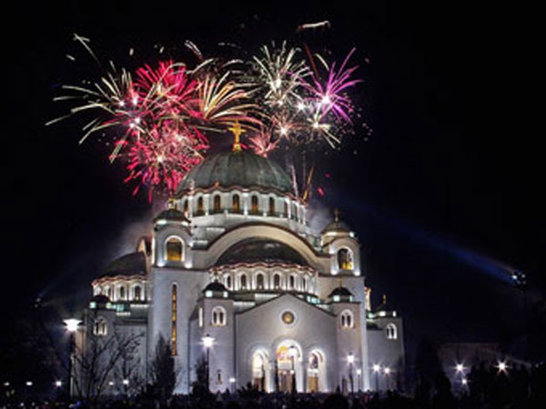 New Years at Saint Sava Cathedral in Serbia.