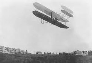 Flight of Wright Brothers in their plane
